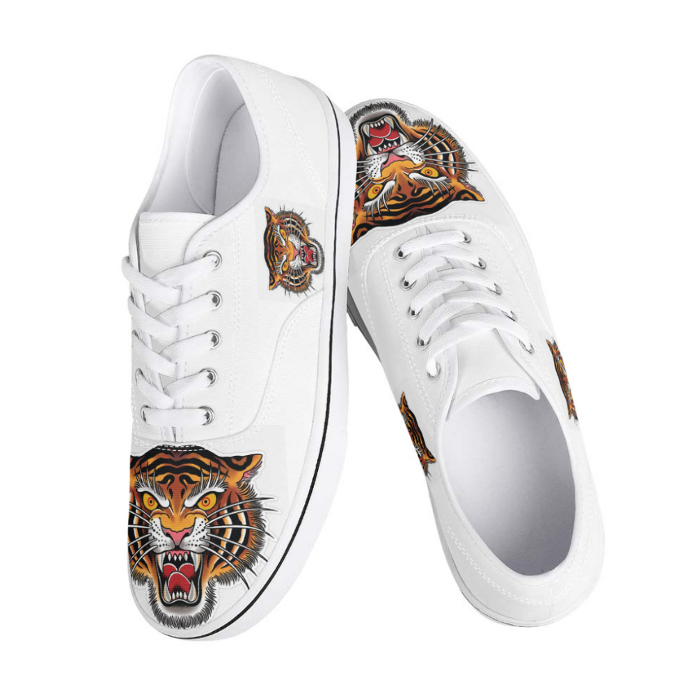 Fierce Tiger Tattoo - Art Canvas Sneakers
