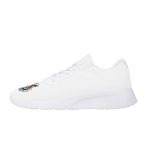 All-White Mesh Sneakers with Tiger Head Accents